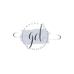 GD Initial handwriting logo vector. Hand lettering for designs.