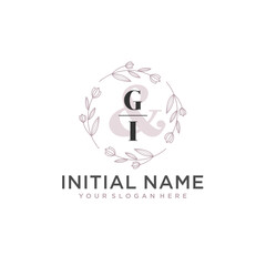 Initial letter GI beauty handwriting logo vector
