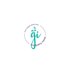 Initial letter GI beauty handwriting logo vector