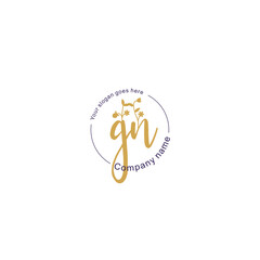 Initial letter GN beauty handwriting logo vector