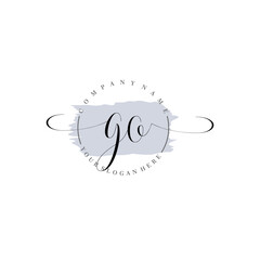 GO Initial handwriting logo vector. Hand lettering for designs.