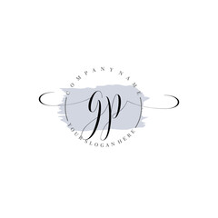 GP Initial handwriting logo vector. Hand lettering for designs.
