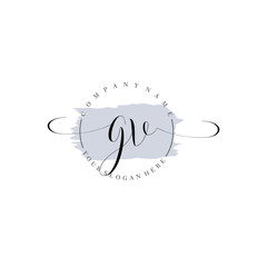 GV Initial handwriting logo vector. Hand lettering for designs.