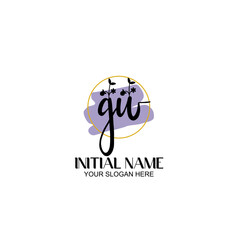Initial letter GW beauty handwriting logo vector