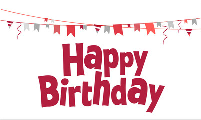 Happy Birthday lettering text banner