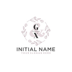 Obraz premium Initial letter GX beauty handwriting logo vector