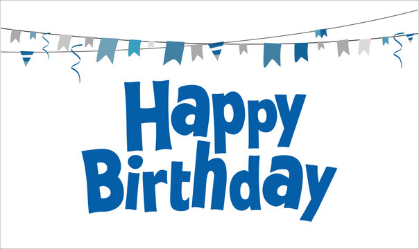 Happy Birthday Lettering Text Banner