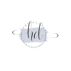 HD Initial handwriting logo vector. Hand lettering for designs.