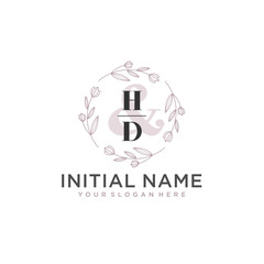 Initial letter HD beauty handwriting logo vector