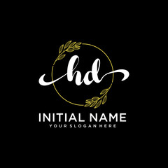 HD Initial handwriting logo vector. Hand lettering for designs.