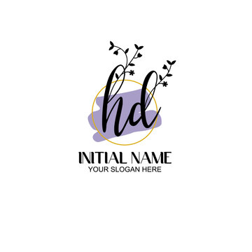 Initial letter HD beauty handwriting logo vector