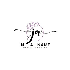 Initial letter JA beauty handwriting logo vector
