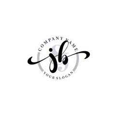 Initial letter JB beauty handwriting logo vector