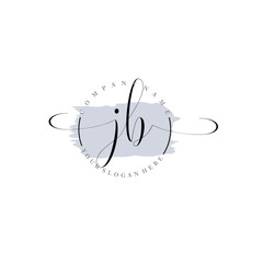 Initial letter JB beauty handwriting logo vector