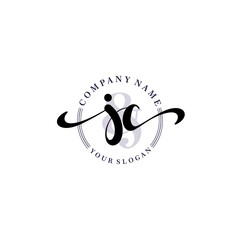 Initial letter JC beauty handwriting logo vector