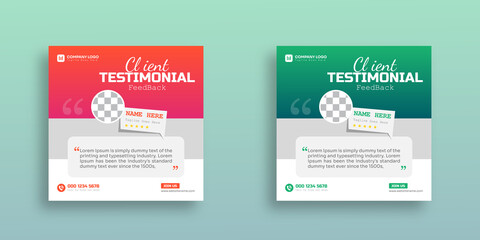 Feedback customer testimonial social media Instagram post template