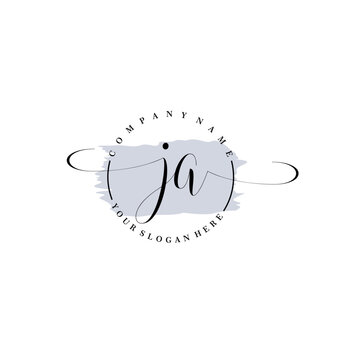 Initial letter JA beauty handwriting logo vector