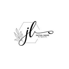 Initial letter JL beauty handwriting logo vector