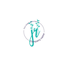 Initial letter JR beauty handwriting logo vector
