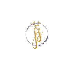 Initial letter JS beauty handwriting logo vector