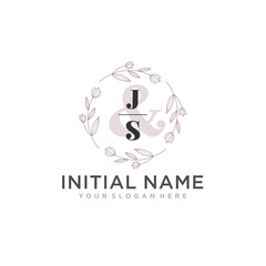 Initial letter JS beauty handwriting logo vector