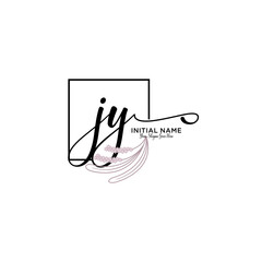 Initial letter JY beauty handwriting logo vector