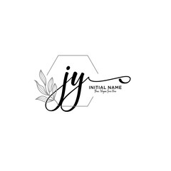 Initial letter JY beauty handwriting logo vector