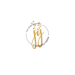 Initial letter JY beauty handwriting logo vector