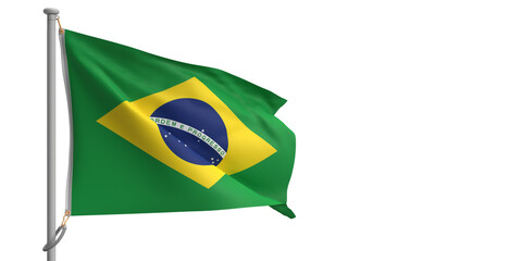 Green yellow blue world brazil flag country waving texture nationality symbol independence freedom south america pride republic culture banner celebration festival patriotic concept.3d render