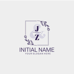 Initial letter JZ  beauty handwriting logo vector