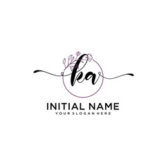 Initial letter KA beauty handwriting logo vector