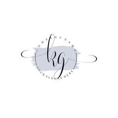 Initial letter KG beauty handwriting logo vector