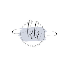 KK Initial handwriting logo vector. Hand lettering for designs.