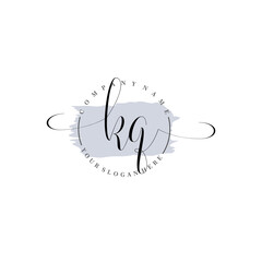 KQ Initial handwriting logo vector. Hand lettering for designs.