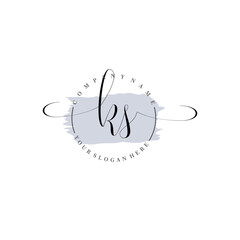 KS Initial handwriting logo vector. Hand lettering for designs.