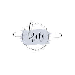 Fototapeta premium KW Initial handwriting logo vector. Hand lettering for designs.