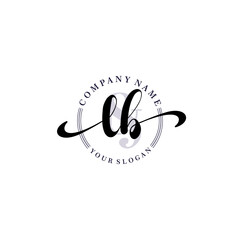 LB Initial handwriting logo vector. Hand lettering for designs.
