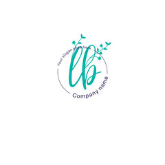Initial letter LB beauty handwriting logo vector