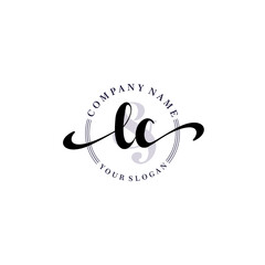 LC Initial handwriting logo vector. Hand lettering for designs.