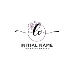 Initial letter LC beauty handwriting logo vector