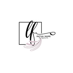 Initial letter LF beauty handwriting logo vector