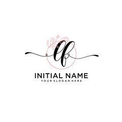 Initial letter LF beauty handwriting logo vector