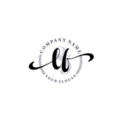 LF Initial handwriting logo vector. Hand lettering for designs.