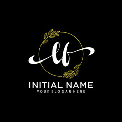 LF Initial handwriting logo vector. Hand lettering for designs.