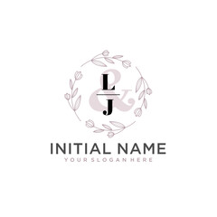 Initial letter LJ beauty handwriting logo vector