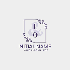 Initial letter LO beauty handwriting logo vector