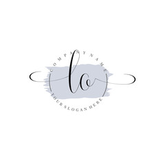 LO Initial handwriting logo vector. Hand lettering for designs.