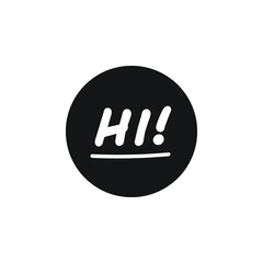 Hi text vector for website symbol icon presentation