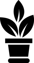Pot Plants Black Symbol Vector Illustration vector design on white