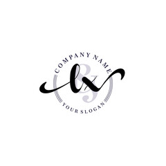 LX Initial handwriting logo vector. Hand lettering for designs.